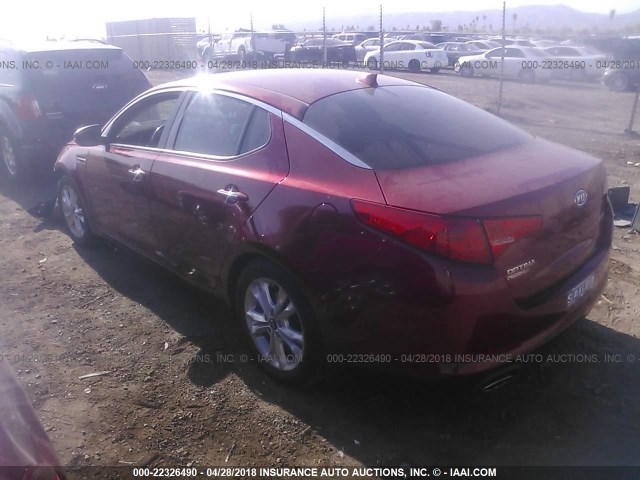 KNAGN4A7XB5076203 - 2011 KIA OPTIMA EX/SX RED photo 3