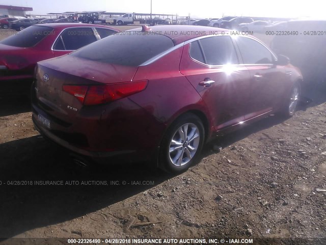 KNAGN4A7XB5076203 - 2011 KIA OPTIMA EX/SX RED photo 4