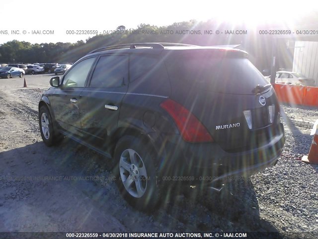 JN8AZ08T24W219736 - 2004 NISSAN MURANO SL/SE BLACK photo 3