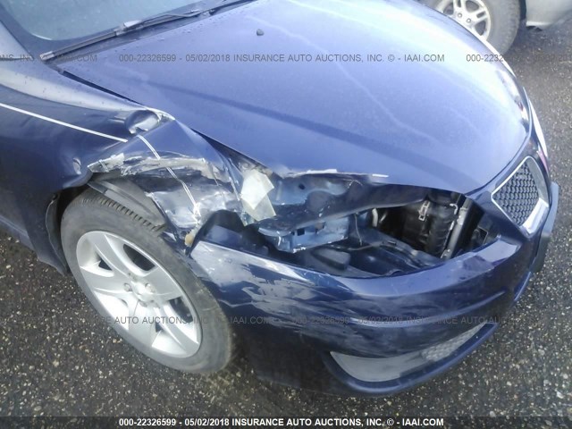 1G2ZA5E06A4143768 - 2010 PONTIAC G6 BLUE photo 6