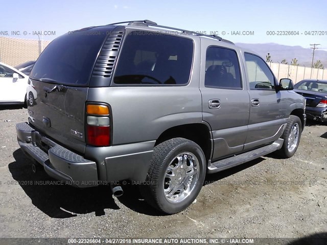 1GKEK63U85J132141 - 2005 GMC YUKON DENALI GRAY photo 4