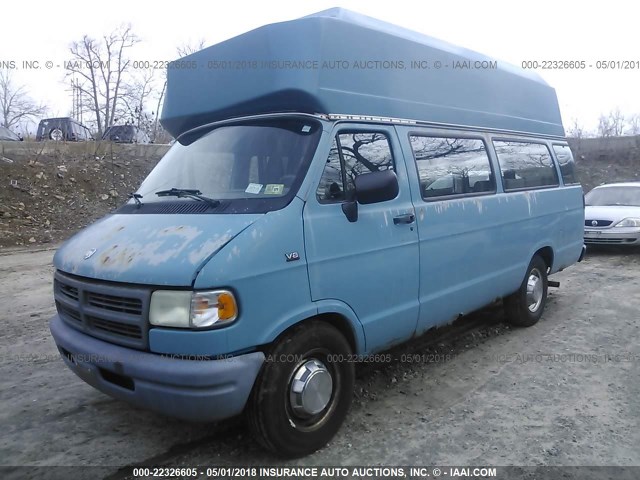 2B7KB31Z5SK518737 - 1995 DODGE RAM VAN B3500 BLUE photo 2