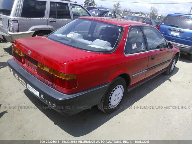 1HGCB7241MA048026 - 1991 HONDA ACCORD DX/LX RED photo 4