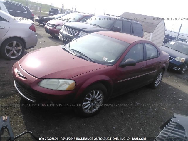 1C3EL56R22N125351 - 2002 CHRYSLER SEBRING LXI RED photo 2