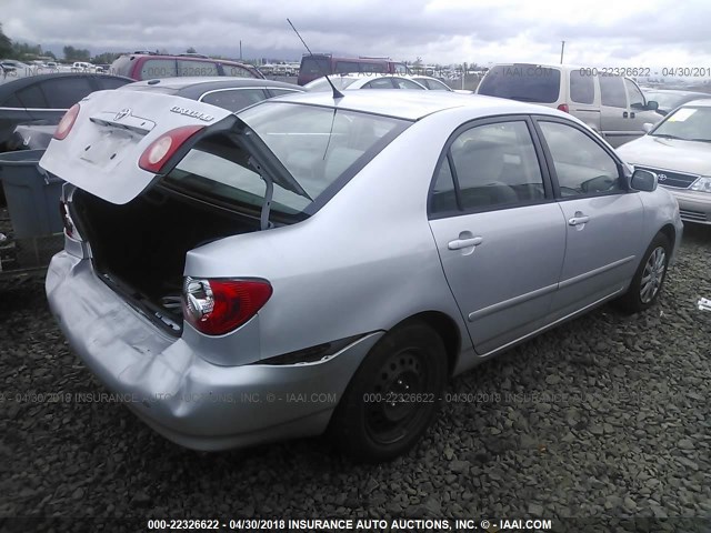 1NXBR32E65Z358806 - 2005 TOYOTA COROLLA CE/LE/S SILVER photo 4