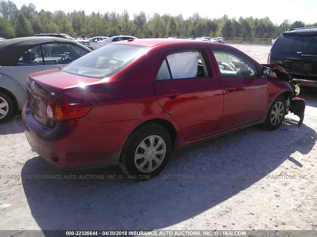 JTDBL40E69J010090 - 2009 TOYOTA COROLLA LE/XLE RED photo 4