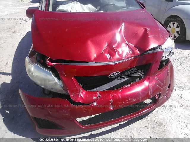 JTDBL40E69J010090 - 2009 TOYOTA COROLLA LE/XLE RED photo 6