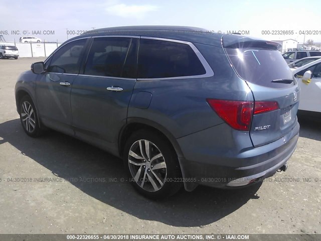 5FNYF6H99HB082296 - 2017 HONDA PILOT TOURING BLUE photo 3