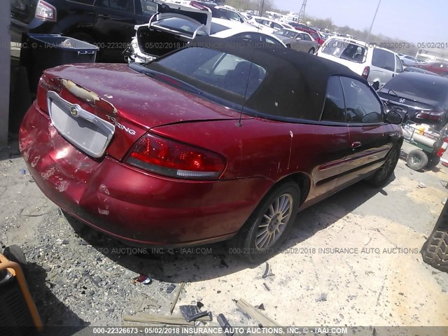 1C3EL55R95N699483 - 2005 CHRYSLER SEBRING TOURING RED photo 4