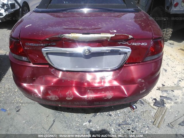 1C3EL55R95N699483 - 2005 CHRYSLER SEBRING TOURING RED photo 6