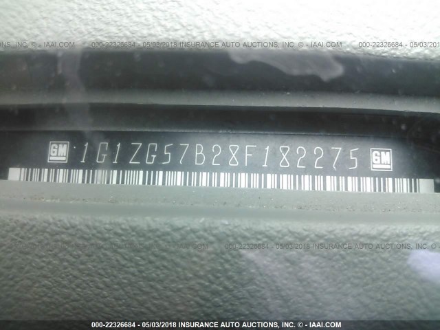 1G1ZG57B28F182275 - 2008 CHEVROLET MALIBU LS SILVER photo 9