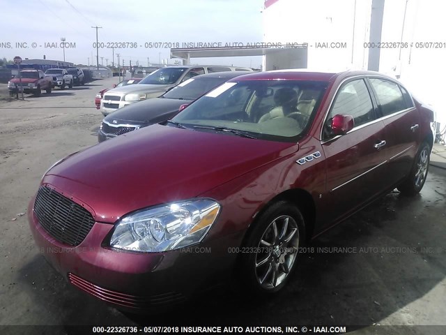 1G4HD57296U189434 - 2006 BUICK LUCERNE CXL RED photo 2