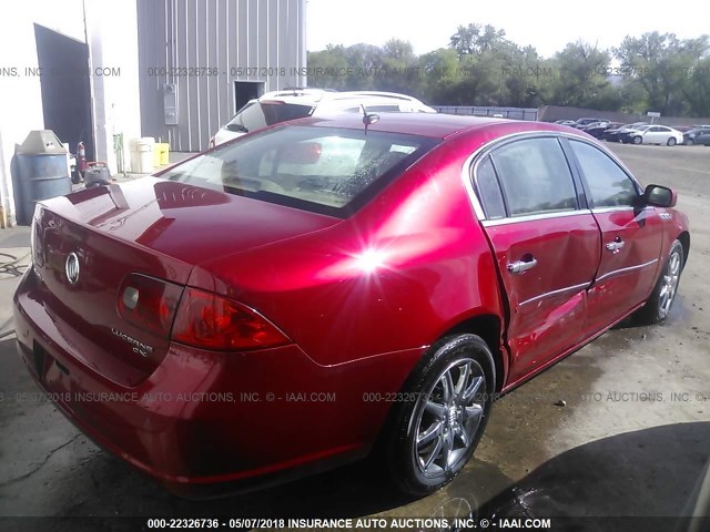 1G4HD57296U189434 - 2006 BUICK LUCERNE CXL RED photo 4