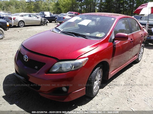 1NXBU4EE0AZ177288 - 2010 TOYOTA COROLLA S/LE/XLE RED photo 2