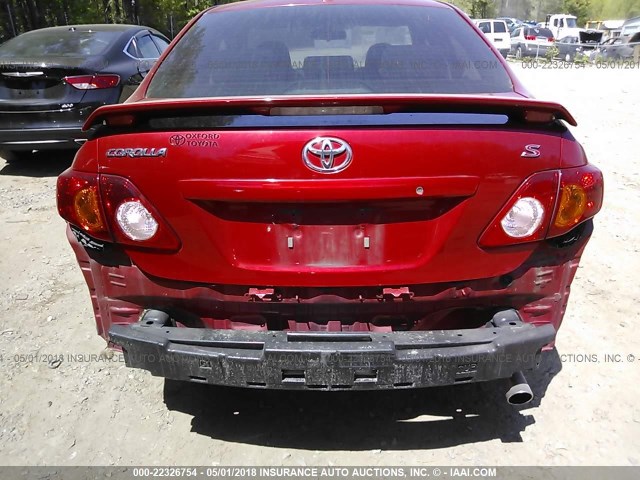 1NXBU4EE0AZ177288 - 2010 TOYOTA COROLLA S/LE/XLE RED photo 6