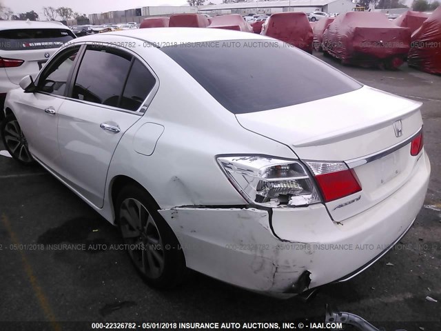 1HGCR2F53FA080738 - 2015 HONDA ACCORD SPORT WHITE photo 3