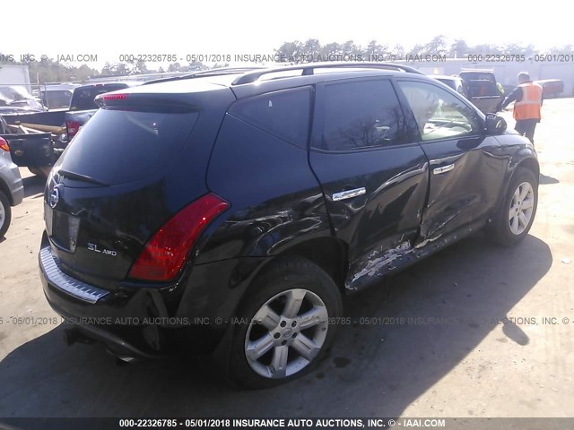 JN8AZ08W97W649407 - 2007 NISSAN MURANO SL/SE/S BLACK photo 4