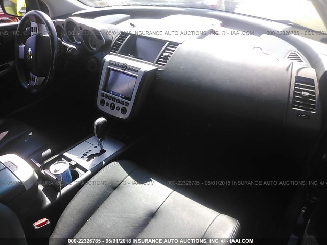 JN8AZ08W97W649407 - 2007 NISSAN MURANO SL/SE/S BLACK photo 5