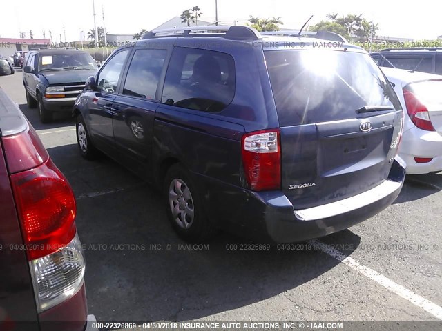 KNDMB233796279132 - 2009 KIA SEDONA EX/LX BLUE photo 3