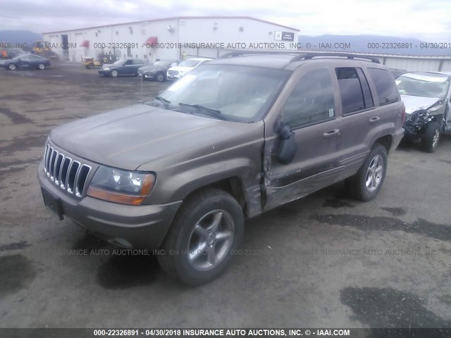 1J4GW58N12C124042 - 2002 JEEP GRAND CHEROKEE LIMITED BROWN photo 2