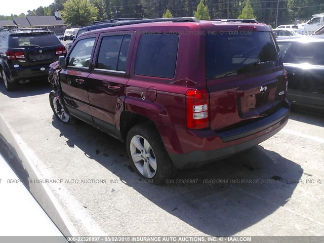 1C4NJPFA9ED508057 - 2014 JEEP PATRIOT LATITUDE RED photo 3