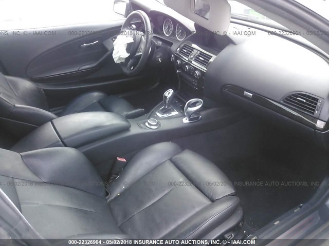 WBAEA53548CV91237 - 2008 BMW 650 I GRAY photo 5