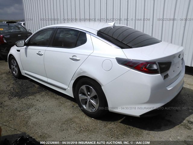 KNAGM4ADXE5066459 - 2014 KIA OPTIMA HYBRID WHITE photo 3