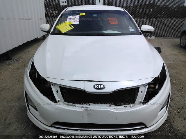 KNAGM4ADXE5066459 - 2014 KIA OPTIMA HYBRID WHITE photo 6