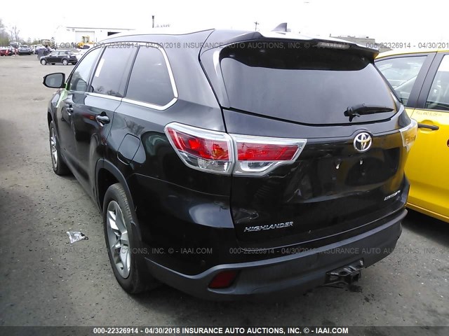 5TDDKRFH4ES035013 - 2014 TOYOTA HIGHLANDER LIMITED/LTD PLATNUM BLACK photo 3