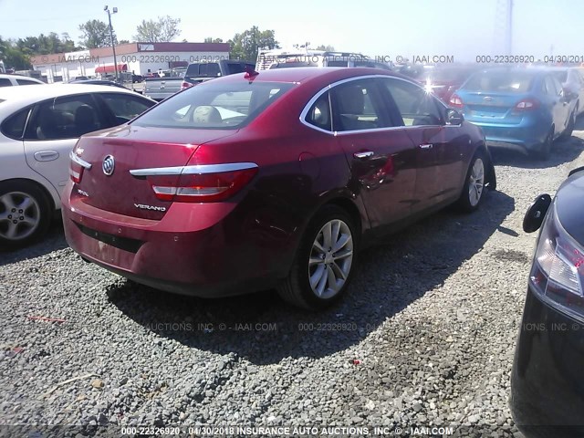 1G4PR5SK8D4222604 - 2013 BUICK VERANO CONVENIENCE RED photo 4