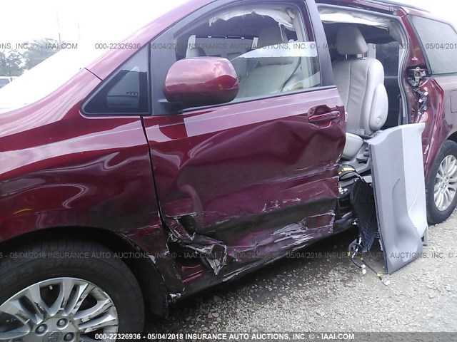 5TDYK3DC2DS341700 - 2013 TOYOTA SIENNA XLE/LIMITED RED photo 6