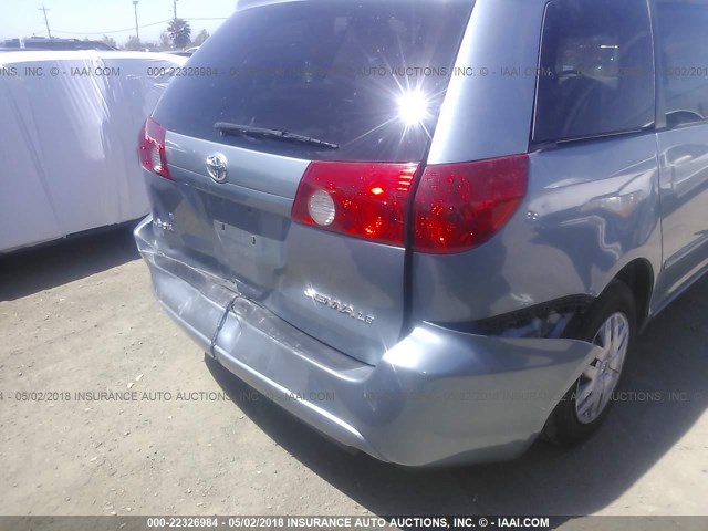 5TDZA23C46S450570 - 2006 TOYOTA SIENNA CE/LE BLUE photo 6