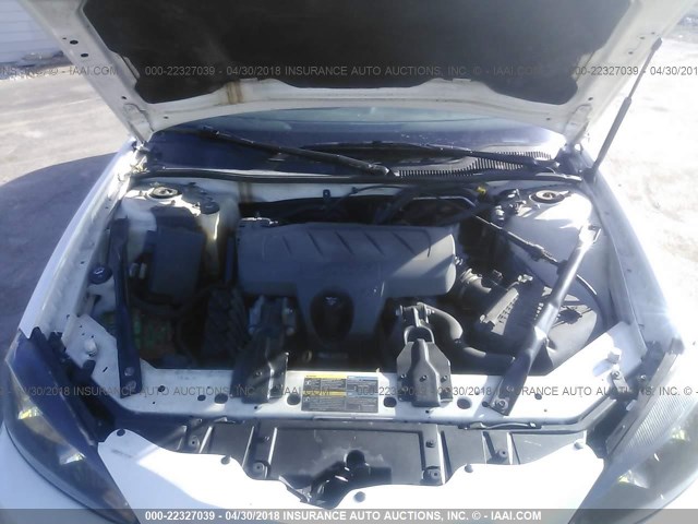 2G2WP552481172890 - 2008 PONTIAC GRAND PRIX WHITE photo 10