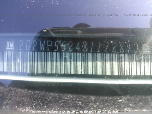 2G2WP552481172890 - 2008 PONTIAC GRAND PRIX WHITE photo 9