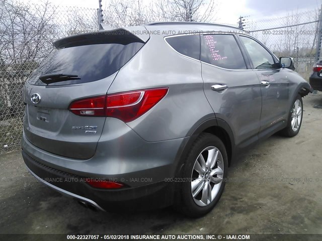 5XYZUDLA4DG089434 - 2013 HYUNDAI SANTA FE SPORT  SILVER photo 4