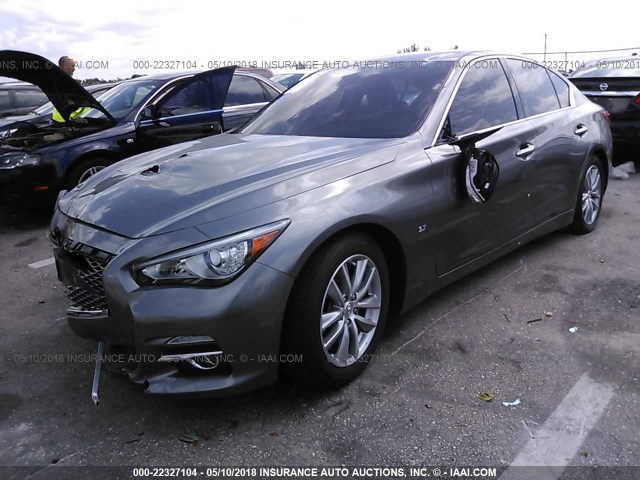 JN1BV7AP0EM691287 - 2014 INFINITI Q50 PREMIUM/SPORT GRAY photo 2