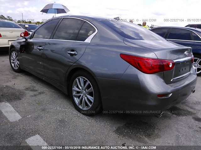 JN1BV7AP0EM691287 - 2014 INFINITI Q50 PREMIUM/SPORT GRAY photo 3