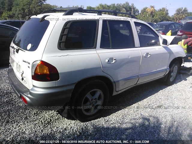 KM8SC13D64U577436 - 2004 HYUNDAI SANTA FE GLS/LX WHITE photo 4