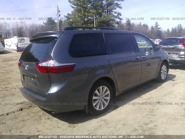 5TDDZ3DC8HS175165 - 2017 TOYOTA SIENNA XLE/LIMITED GRAY photo 4