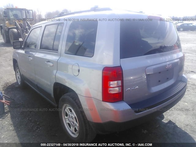 1C4NJRBB9FD383203 - 2015 JEEP PATRIOT SPORT SILVER photo 3