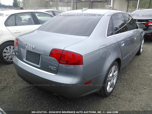 WAUDF78E56A091288 - 2006 AUDI A4 2.0T QUATTRO GRAY photo 4