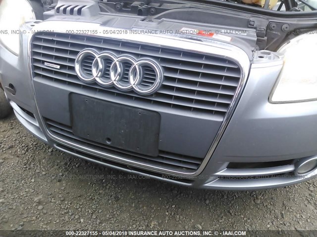 WAUDF78E56A091288 - 2006 AUDI A4 2.0T QUATTRO GRAY photo 6