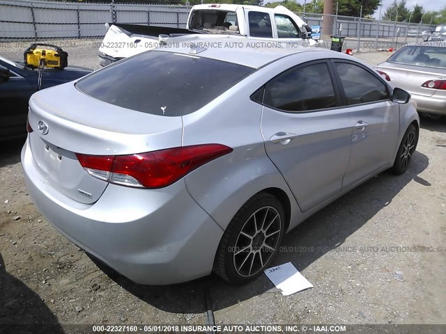 KMHDH4AE7DU763736 - 2013 HYUNDAI ELANTRA GLS/LIMITED SILVER photo 4