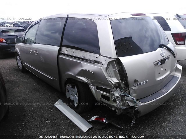 5N1BV28U04N338435 - 2004 NISSAN QUEST S/SE/SL GOLD photo 3