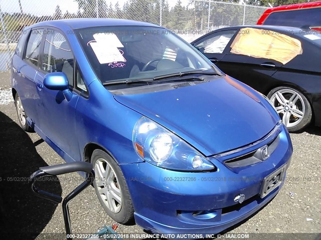 JHMGD38647S036302 - 2007 HONDA FIT S BLUE photo 1