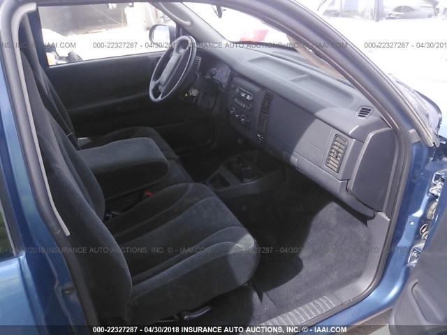 1D7HL42N03S299174 - 2003 DODGE DAKOTA SLT BLUE photo 5