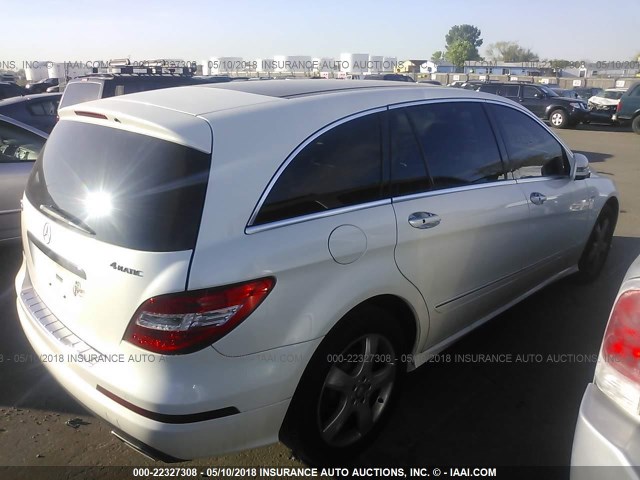 4JGCB5HE1CA149449 - 2012 MERCEDES-BENZ R 350 4MATIC WHITE photo 4