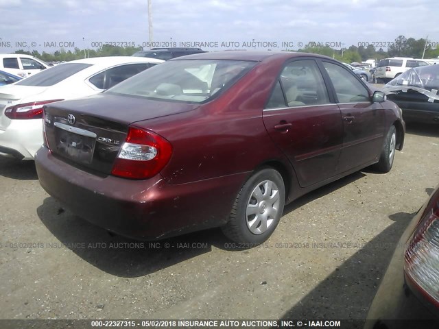 4T1BE32K14U294738 - 2004 TOYOTA CAMRY LE/XLE/SE მუქწითელი ფოტო 4