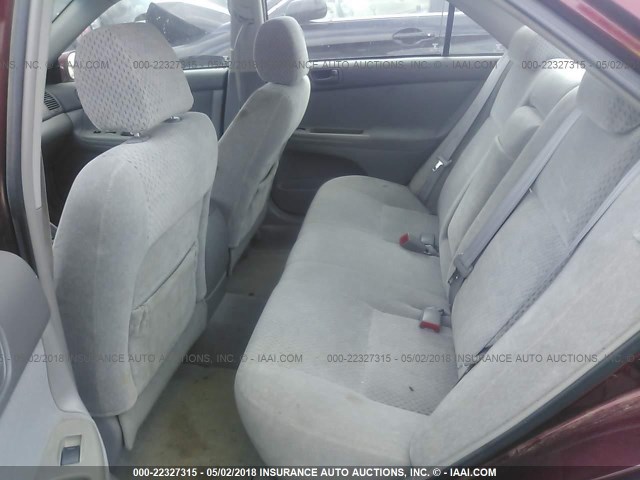 4T1BE32K14U294738 - 2004 TOYOTA CAMRY LE/XLE/SE მუქწითელი ფოტო 8