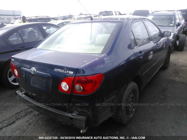 JTDBR32E552066175 - 2005 TOYOTA COROLLA CE/LE BLUE photo 4